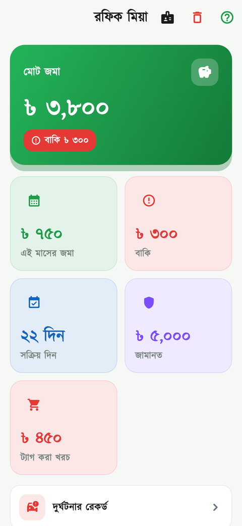 ড্রাইভার প্রোফাইল 1 স্ক্রিন